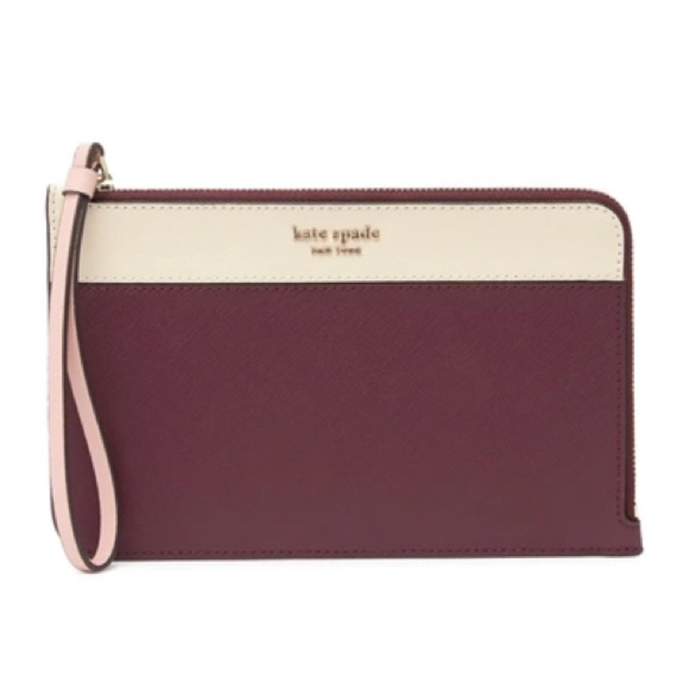 Kate Spade L-Zip Wristlet Cherrywood